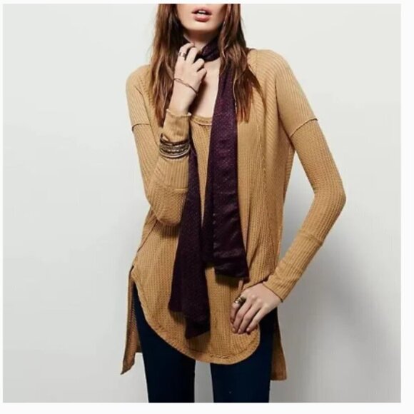 Free People Ventura Drippy High Low Thermal Top size XS - Picture 1 of 7